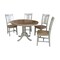 International Concepts Round 36 in Rd Extension Dining Table, 4 San Remo Chairs, Hickory/Stone, 36 W, 48 L, 29.3 in H, Wood K41-36RXT-C10-4 - alternate 1